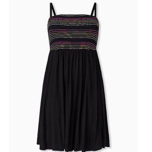 NWT TORRID BLACK AND RAINBOW SKATER DRESS SIZE 2